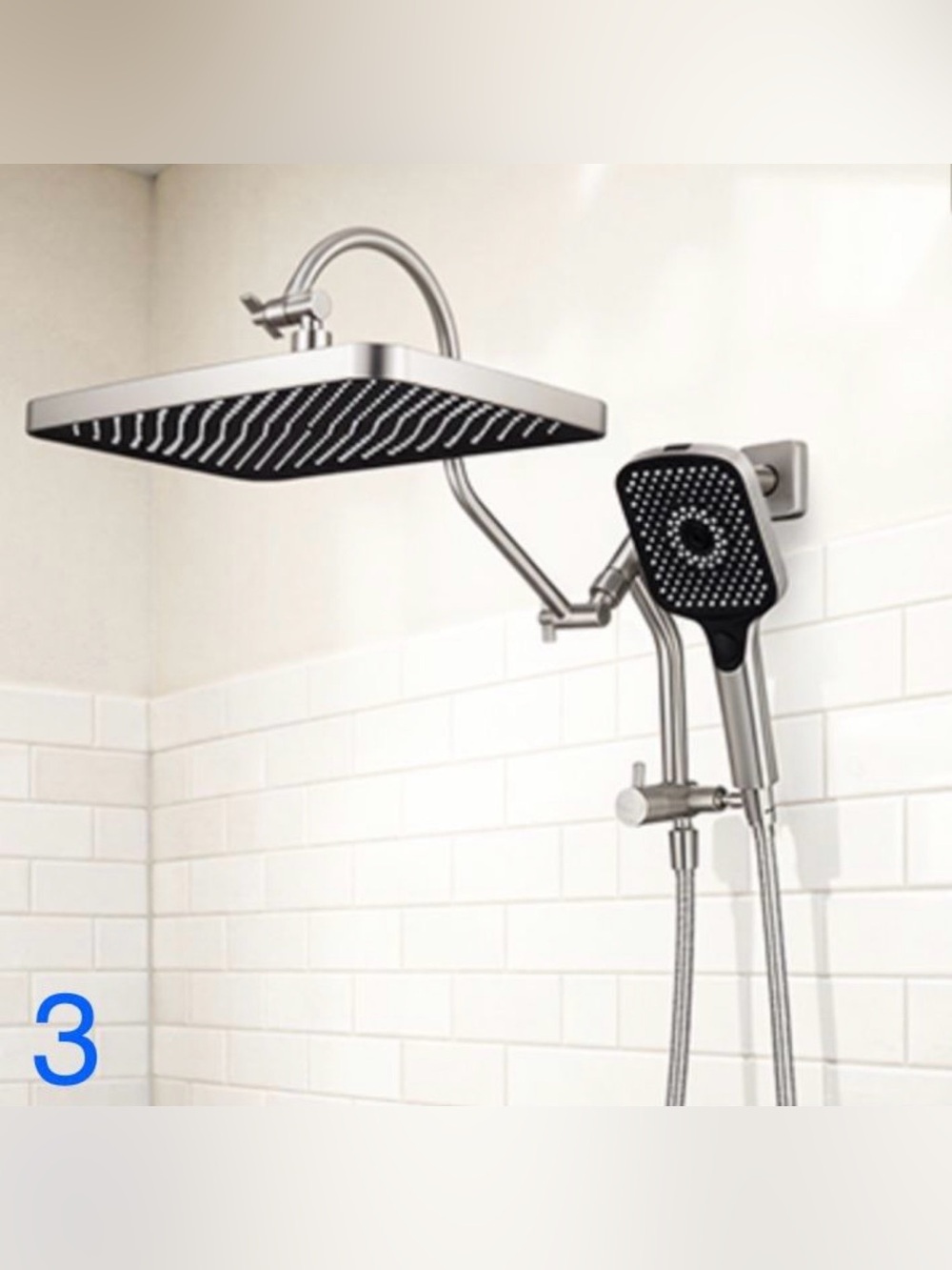 13 Inch Rainfall Shower Head with Multi-Function Handheld Sprayer Combo